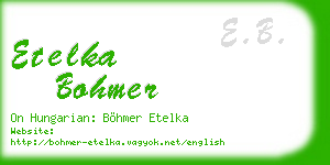 etelka bohmer business card