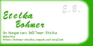 etelka bohmer business card